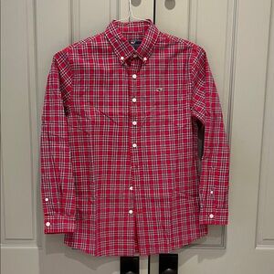 Vineyard Vines Boy’s plaid button down size L (16)